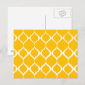 ゴールデンイエロージオメトリックイカット部族プリントパターン ポストカード (正面/裏面)
