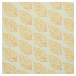 ゴールデンイエロースケルトンリーフパターンパステルグリーン ファブリック
