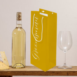 ゴールデンイエロースタイル化スクリプト結婚のgroomsman ワインギフトバッグ