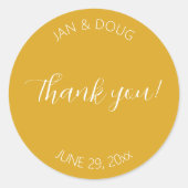 ゴールデンイエロースタイル結婚化の感謝 ラウンドシール (正面)