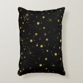 ゴールデンイエロースターズブラックナイトスカイ アクセントクッション (正面(垂直))