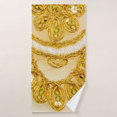 ゴールデンイエローストライプレース。背景テクスチャ、日 バスタオル (バスタオル)