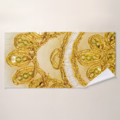 ゴールデンイエローストライプレース。背景テクスチャ、日 バスタオル (バスタオル)