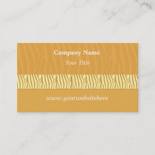 ゴールデンイエローゼブラプリントの名刺 名刺 (正面)