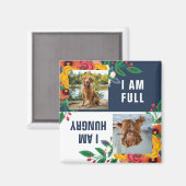 ゴールデンイエローネイビーブルーボホフローラドッグ食べ物を与え マグネット (正面/裏面)