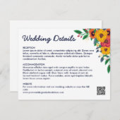 ゴールデンイエローネイビーブルーボホブーケQRコード エンクロージャーカード (正面/裏面)