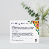 ゴールデンイエローネイビーブルーボホブーケQRコード エンクロージャーカード (スタンド正面)