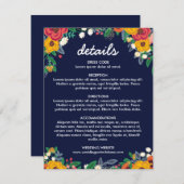 ゴールデンイエローネイビーブルーボーホブーケ詳細 エンクロージャーカード (正面/裏面)