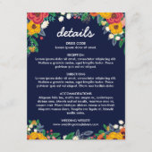 ゴールデンイエローネイビーブルーボーホブーケ詳細 エンクロージャーカード (正面)