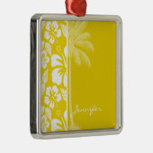 ゴールデンイエローハワイアントロピカルパーム メタルオーナメント (右)