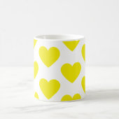 ゴールデンイエローハートおもしろいホワイトコーヒーマグ コーヒーマグカップ (中央)