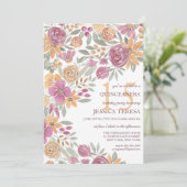 ゴールデンイエローピンクフローラウォーターカラーキンセアニラ 招待状 (スタンド正面)