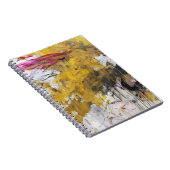 ゴールデンイエローピンクホワイト抽象芸術ドリップ ノートブック (右側)