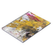 ゴールデンイエローピンクホワイト抽象芸術ドリップ ノートブック (左側)