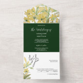 ゴールデンイエローフィールド花水彩アート オールインワン招待状 (内側)