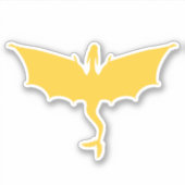 ゴールデンイエローフェザテールドラゴンステッカー シール (正面)