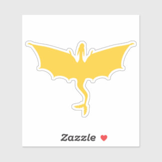 ゴールデンイエローフェザテールドラゴンステッカー シール