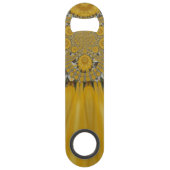 ゴールデンイエローフラワーパターンデザインアート スピード栓抜き (正面)