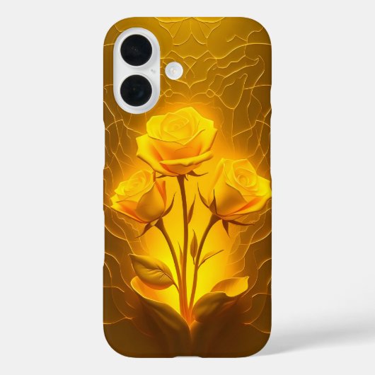 ゴールデンイエローフローラライトケースメイトiPhoneケース Case-Mate iPhoneケース (裏面)