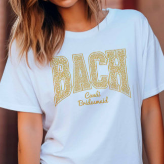 ゴールデンイエローフローラルBACHパーティー花嫁介添人 Tシャツ