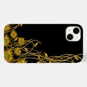 ゴールデンイエローフローラ&つる植物抽象芸術アートワーク Case-Mate iPhoneケース (裏面 (横))
