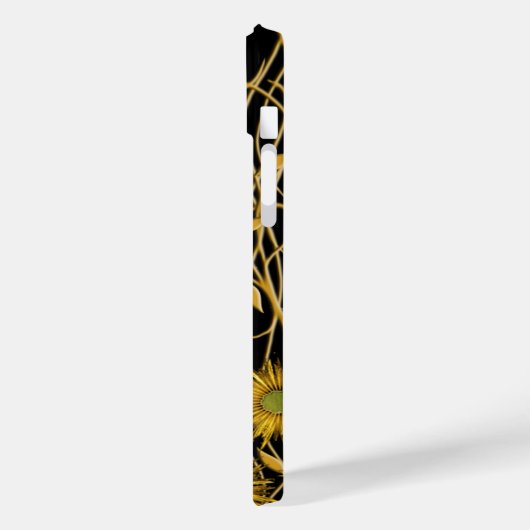 ゴールデンイエローフローラ&つる植物抽象芸術アートワーク Case-Mate iPhoneケース (裏面 / 左)