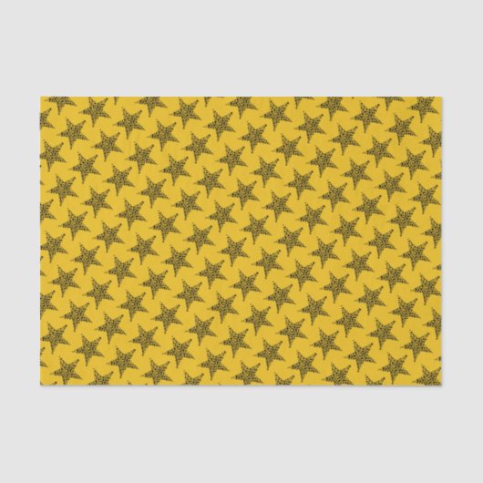 ゴールデンイエローブラックスターズティッシュペーパー 薄葉紙 (正面)