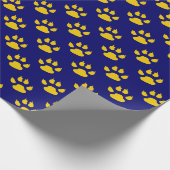 ゴールデンイエローブルークローポー ラッピングペーパー (角)