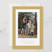 ゴールデンイエローヘリンボーンフレームクリスマスフォト シーズンカード (正面)