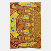 ゴールデンイエローベースボールグローブアートプリント キッチンタオル (縦)