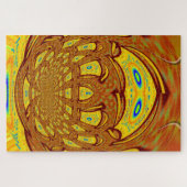 ゴールデンイエローベースボールグローブアートプリント ジグソーパズル (横)