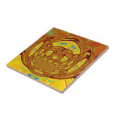 ゴールデンイエローベースボールグローブアートプリント タイル (側面)