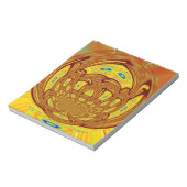 ゴールデンイエローベースボールグローブアートプリント ノートパッド (回転)