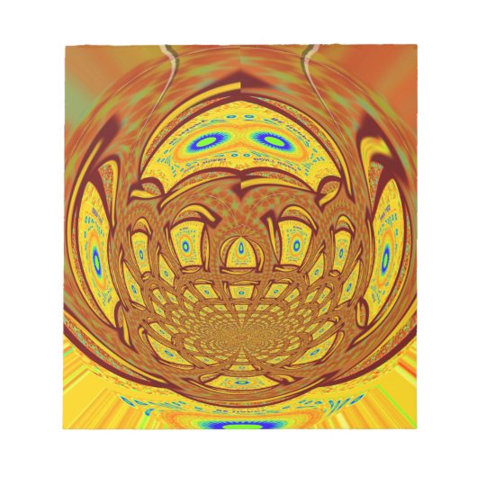 ゴールデンイエローベースボールグローブアートプリント ノートパッド (正面)