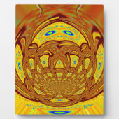 ゴールデンイエローベースボールグローブアートプリント フォトプラーク (正面)