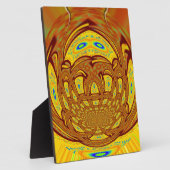 ゴールデンイエローベースボールグローブアートプリント フォトプラーク (側面)