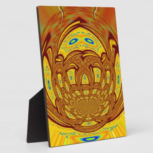 ゴールデンイエローベースボールグローブアートプリント フォトプラーク (側面)