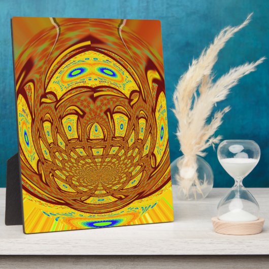 ゴールデンイエローベースボールグローブアートプリント フォトプラーク (側面)