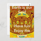 ゴールデンイエローベースボールグローブアートプリント ポストカード (正面/裏面)