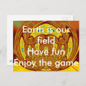 ゴールデンイエローベースボールグローブアートプリント ポストカード (正面/裏面)