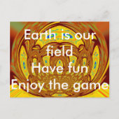 ゴールデンイエローベースボールグローブアートプリント ポストカード (正面)