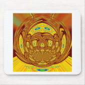 ゴールデンイエローベースボールグローブアートプリント マウスパッド (正面)