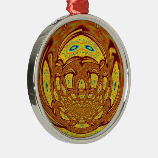 ゴールデンイエローベースボールグローブアートプリント メタルオーナメント (右)