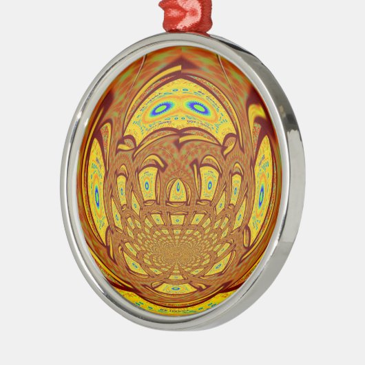 ゴールデンイエローベースボールグローブアートプリント メタルオーナメント (左)