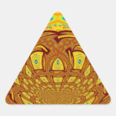 ゴールデンイエローベースボールグローブアートプリント 三角形シール (正面)