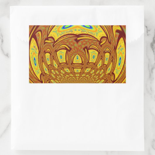 ゴールデンイエローベースボールグローブアートプリント 長方形シール (バッグ)