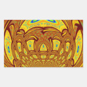 ゴールデンイエローベースボールグローブアートプリント 長方形シール (正面)