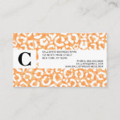 ゴールデンイエローホワイトヒョウアニマルプリントモノグラム 名刺 (裏面)