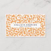 ゴールデンイエローホワイトヒョウアニマルプリントモノグラム 名刺 (正面)