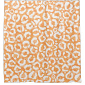 ゴールデンイエローホワイトヒョウアニマルプリント シャワーカーテン (正面)